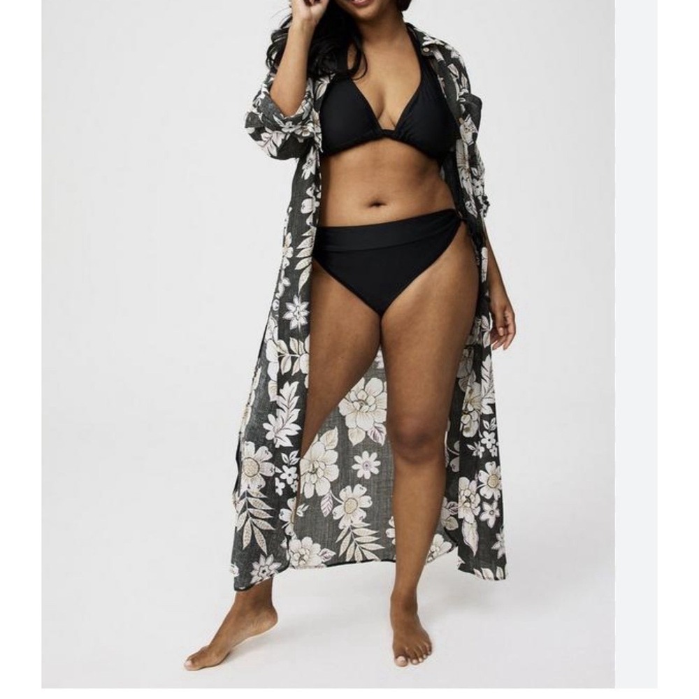Torrid floral printed boho long sleeve ‎ kimono Cover up Dress Womens 2 NWT
